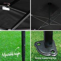 Instahut Gazebo Pop Up Marquee 3x4.5 Folding Tent 500D Wedding Camping Black