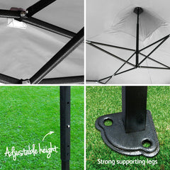 Instahut Gazebo Pop Up Marquee 3x4.5 Folding Tent 500D Oxford Fabric White