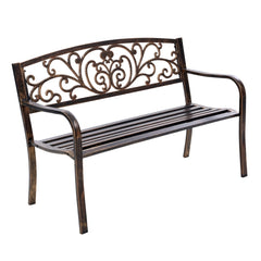 Gardeon Outdoor Garden Bench Seat Steel Outdoor Furniture 3 Seater Park Bronze