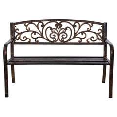 Gardeon Outdoor Garden Bench Seat Steel Outdoor Furniture 3 Seater Park Bronze