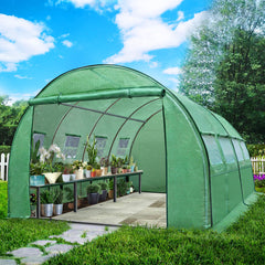 Green Fingers Greenhouse 4x3x2M Walk in Green House Tunnel Plant Garden Shed Dome