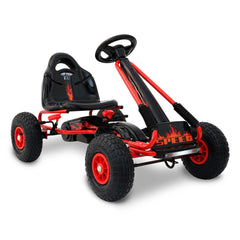 Rigo Kids Pedal Go Kart Ride On Toys Racing Car Rubber Tyre Red