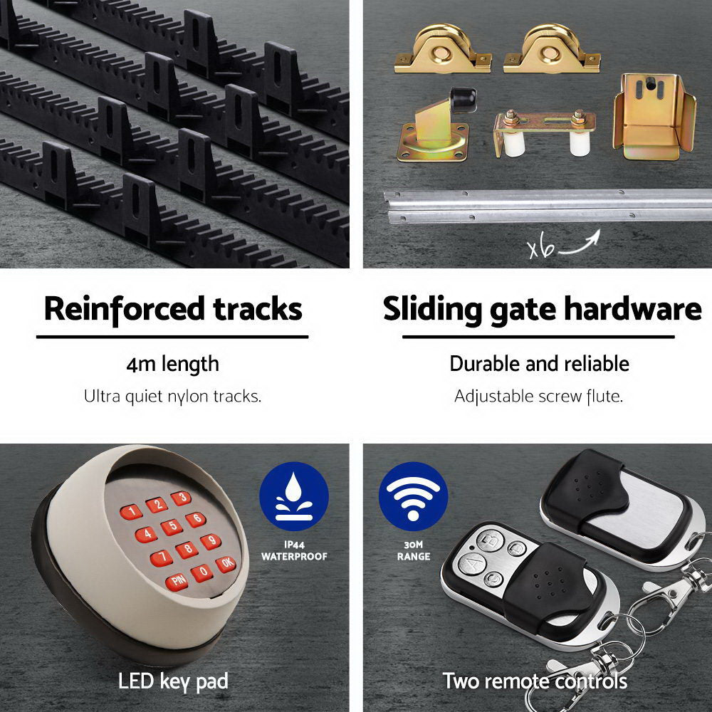LockMaster Electric Sliding Gate Opener 1200KG Keypad 4M