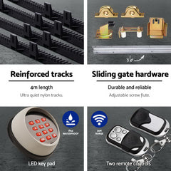 LockMaster Electric Sliding Gate Opener 1200KG Keypad 4M