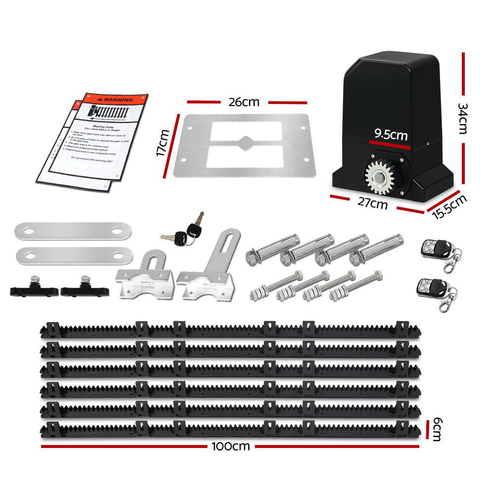Lockmaster Automatic Sliding Gate Opener Kit 6M 1000KG