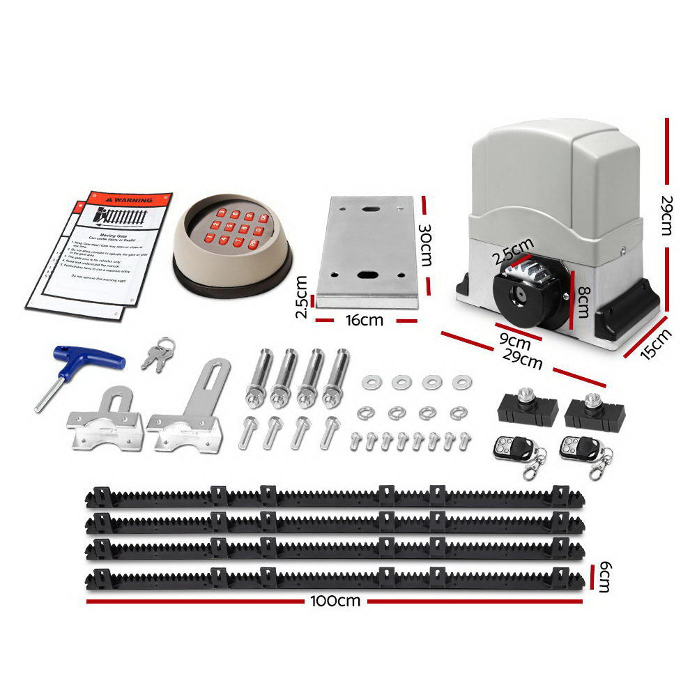 Lockmaster Automatic Sliding Gate Opener Kit Keypad 4M 1200KG
