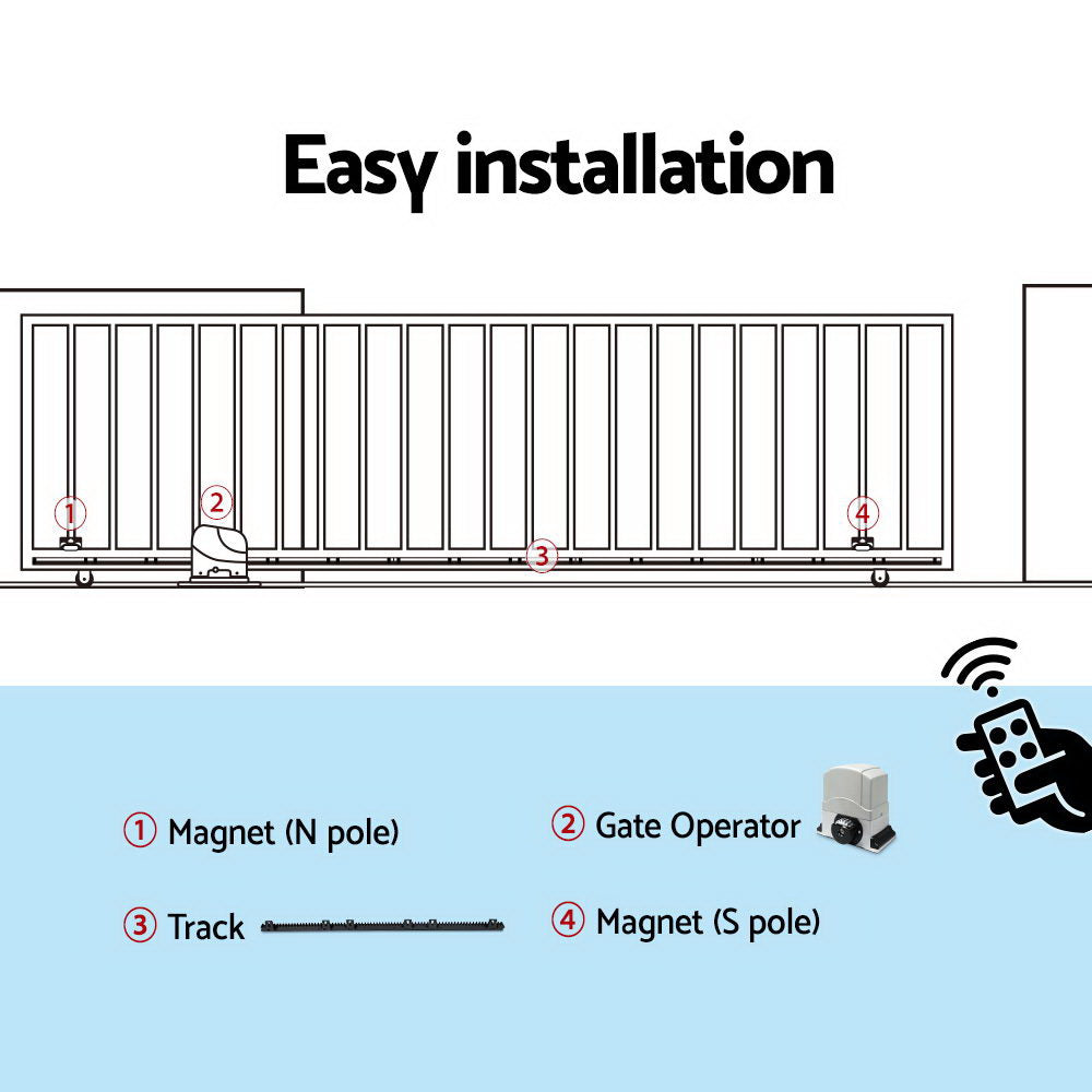 LockMaster Electric Sliding Gate Opener 1200KG 4M