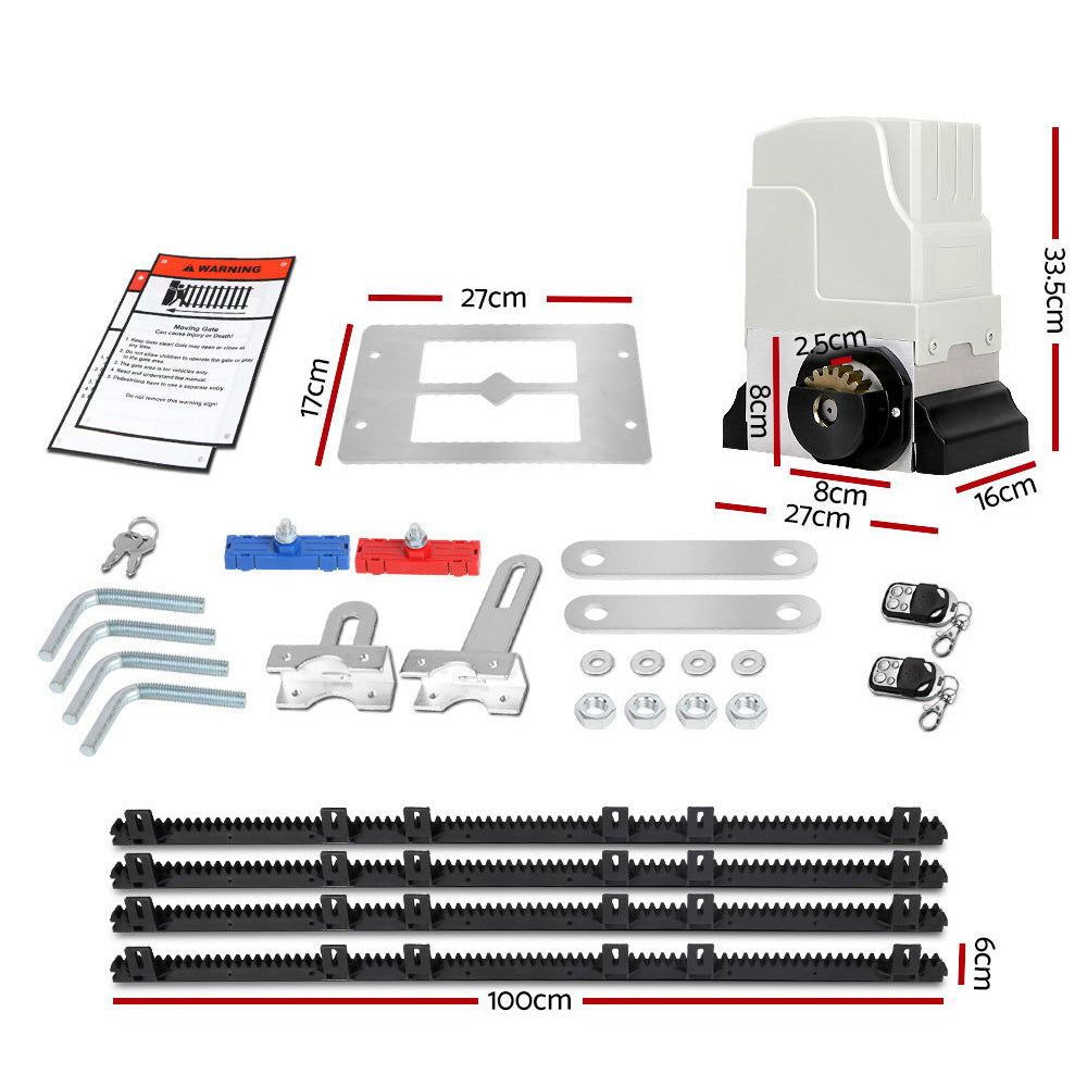 Lockmaster Automatic Sliding Gate Opener Kit 4M 1800KG