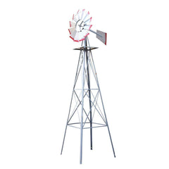 Garden Windmill 4FT 146cm Metal Ornaments Outdoor Decor Ornamental Wind Will
