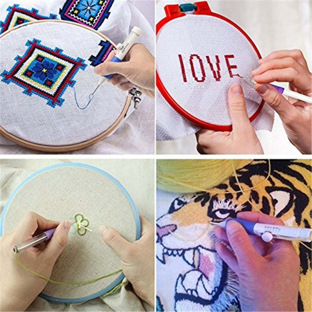 DIY Magic Embroidery Craft 187 In 1 Stitching Weaving Tool Set 150 Threads Embroider Pen Punch Needle Scissors Kit