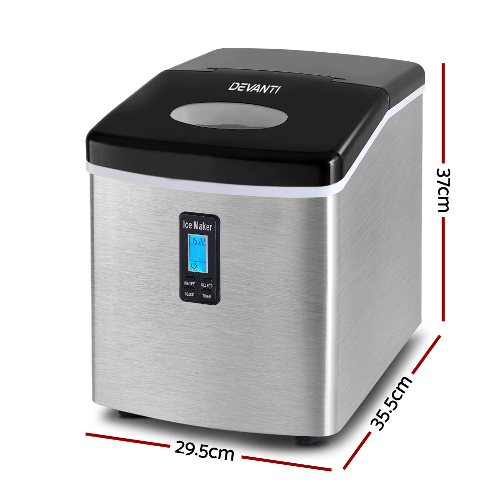 Devanti 15kg Ice Maker Machine Silver
