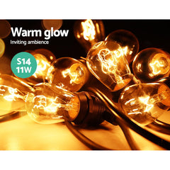 56m LED Festoon String Lights Outdoor Christmas Wedding Waterproof Garden Decor