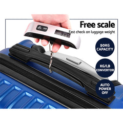 Wanderlite 3 Set Luggage 20-24-28 Inch with TSA Lock Spinner Hard Shell Travel Suitcase Luggage Organiser Case Blue