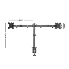Artiss Monitor Arm Dual Desk Mount Screen Bracket Holder