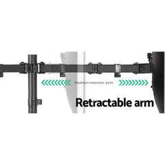 Artiss Monitor Arm Dual Desk Mount Screen Bracket Holder