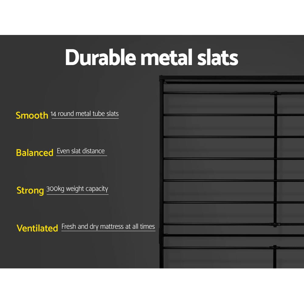 Metal Bed Frame Queen Size Mattress Base Platform Foundation Black Dane