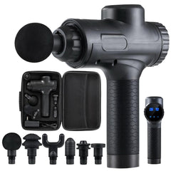 Everfit Massage Gun 30 Speed 6 Heads Vibration Muscle Massager Chargeable Black