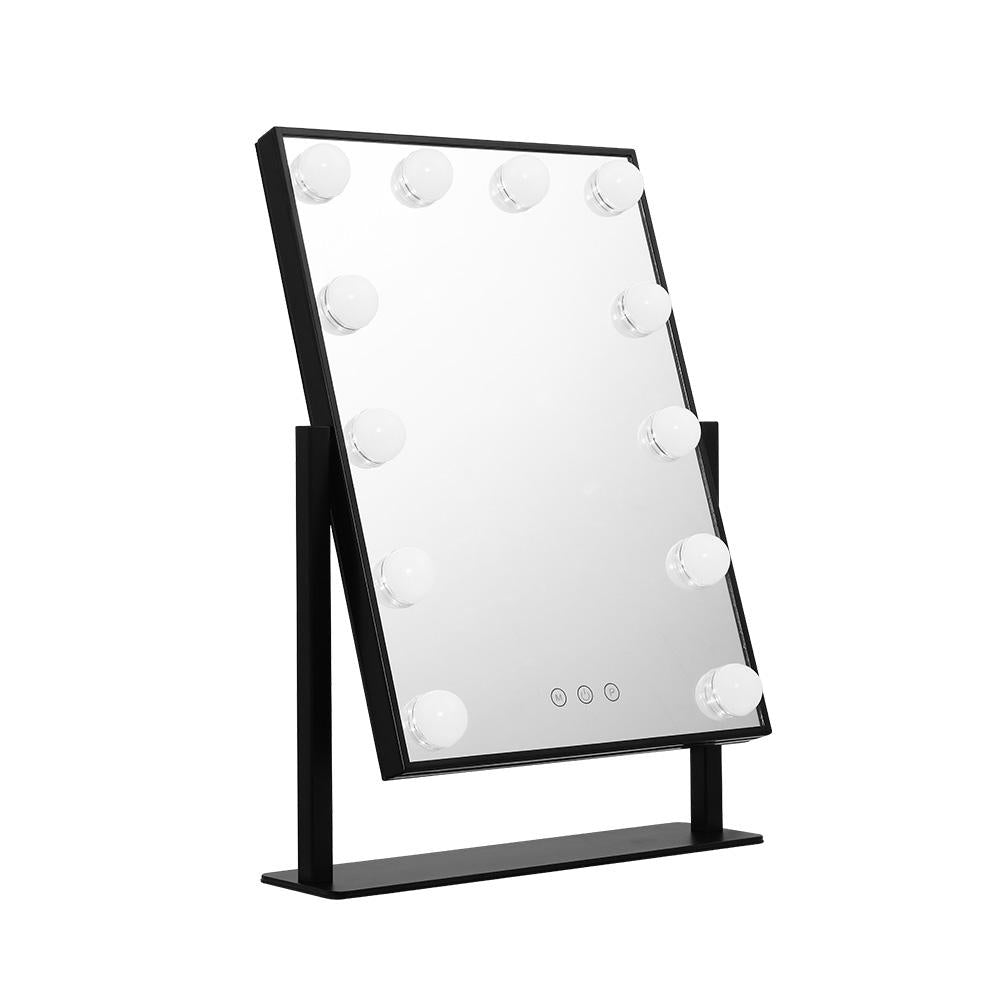 Embellir Makeup Mirror 25x30cm Hollywood Vanity with LED Light Rotation Black