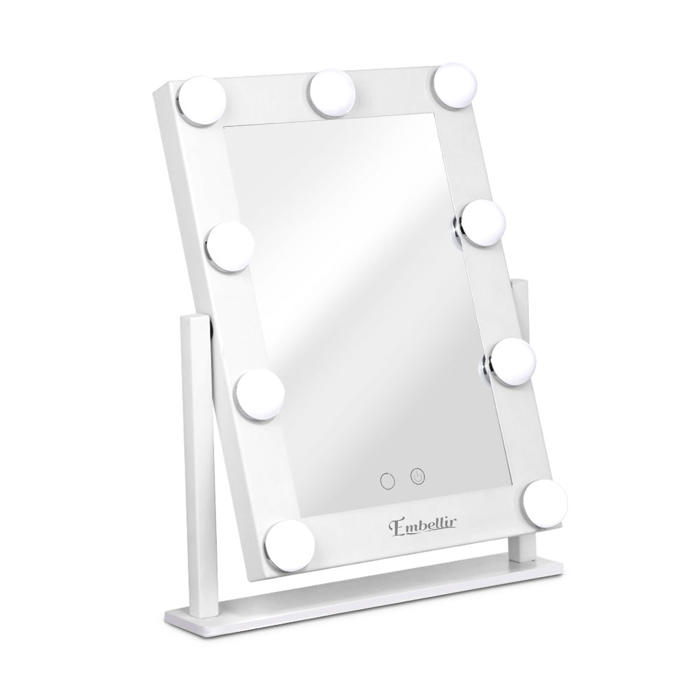 Embellir Makeup Mirror 30x38cm Hollywood Vanity with LED Light Rotation Tabletop