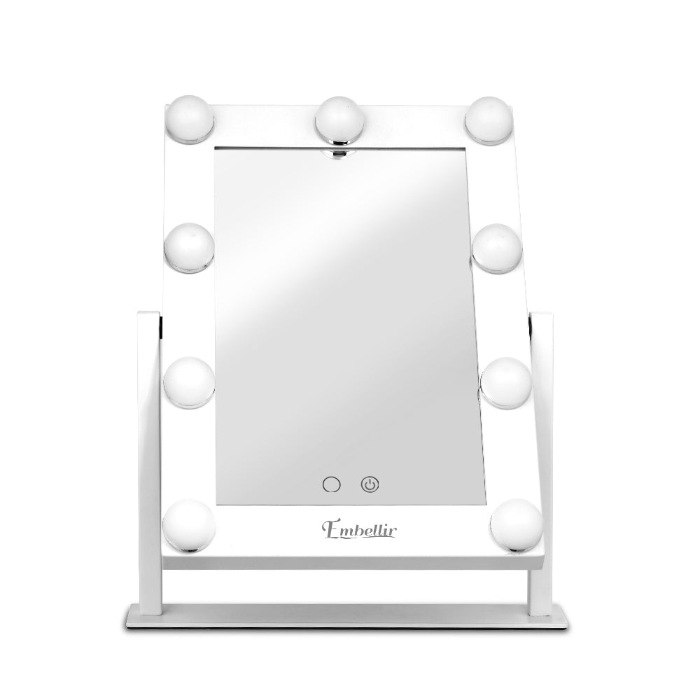 Embellir Makeup Mirror 30x38cm Hollywood Vanity with LED Light Rotation Tabletop