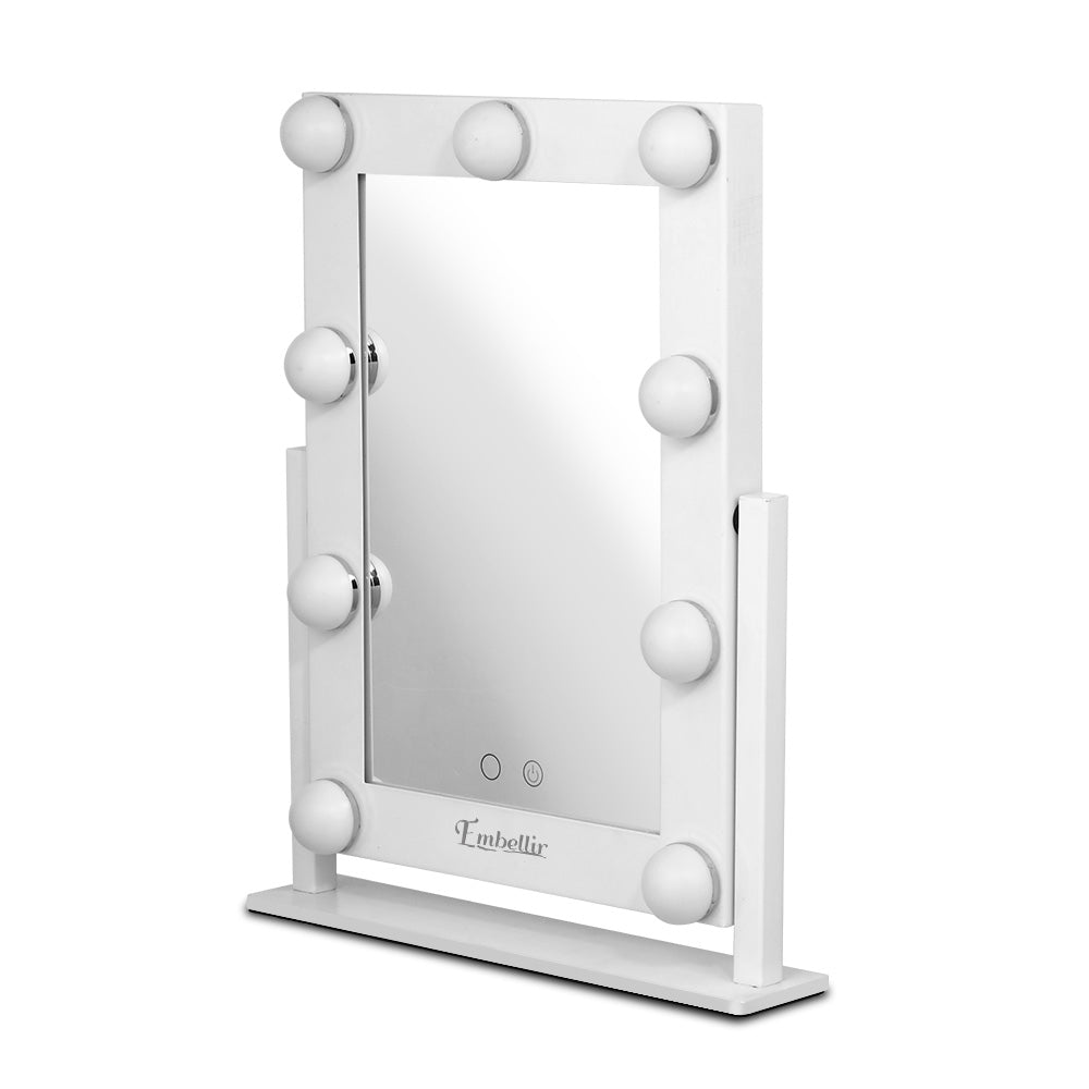 Embellir Makeup Mirror 30x38cm Hollywood Vanity with LED Light Rotation Tabletop
