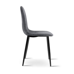 Artiss Dining Chairs Set of 4 Velvet Curved Slope Grey