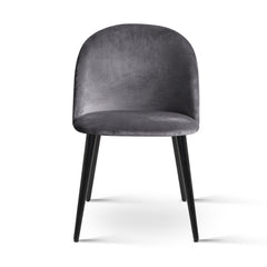Artiss Dining Chairs Set of 2 Velvet Solid Curved Dark Grey