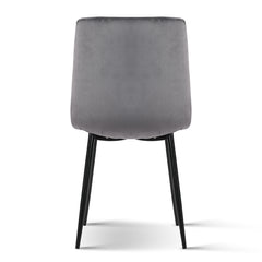 Artiss Dining Chairs Set of 4 Velvet Horizontal Slope Grey