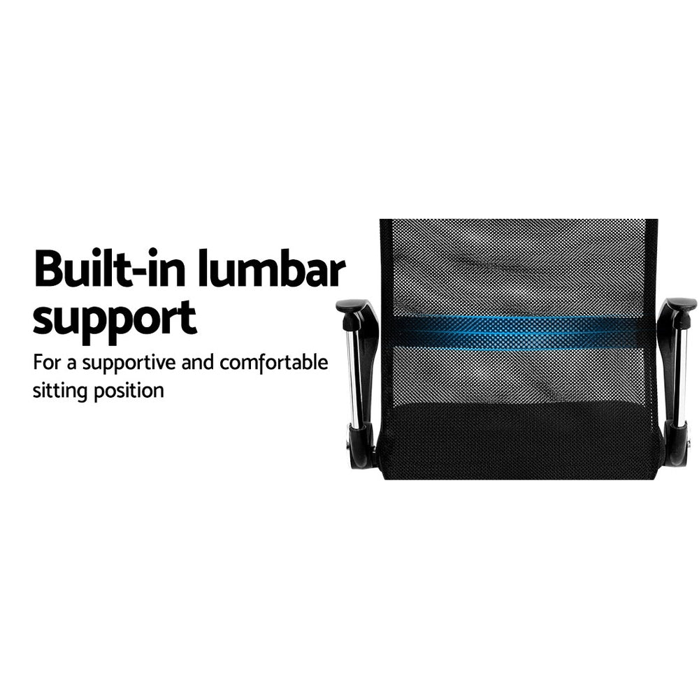 Artiss Mesh Office Chair Mid Back Black