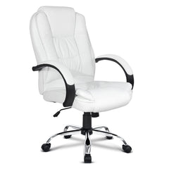 Artiss Executive Office Chair Leather Tilt White