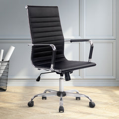 Artiss Office Chair Conference Chairs PU Leather High Back Black