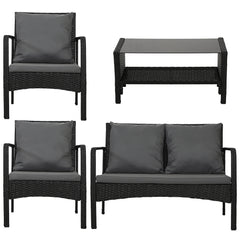 Gardeon Outdoor Furniture Lounge Table Chairs Garden Patio Wicker Sofa Set