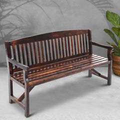 Gardeon 5FT Outdoor Garden Bench Wooden 3 Seat Chair Patio Furniture Charcoal