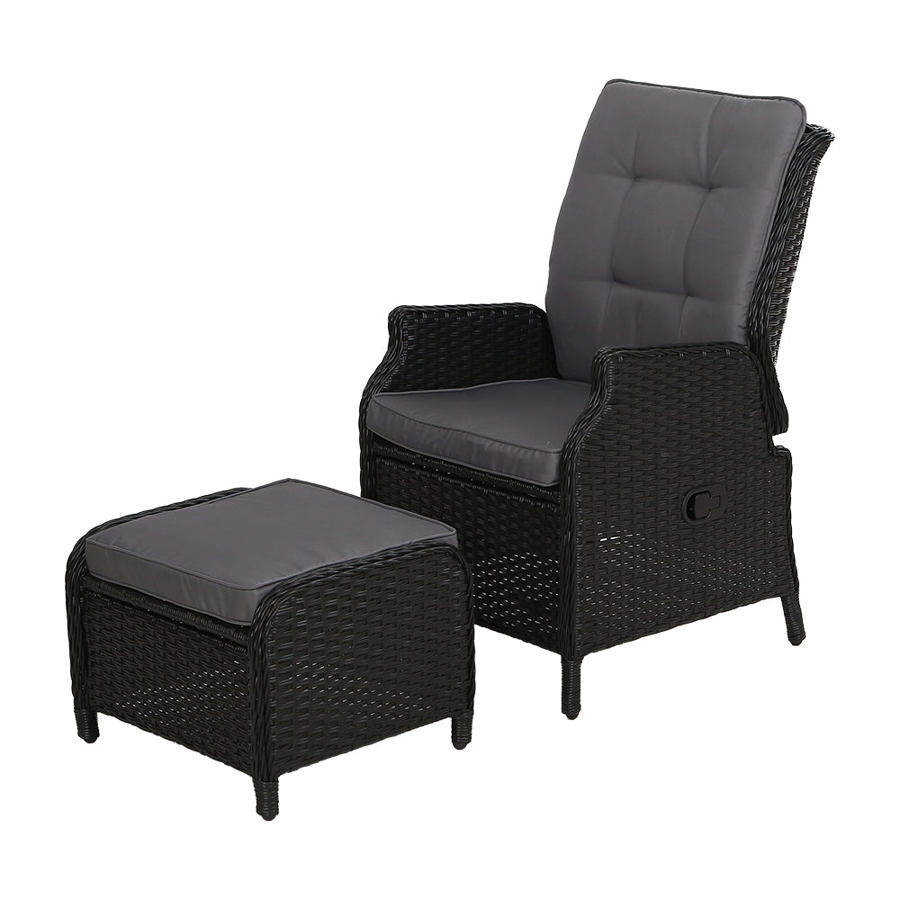 Gardeon Recliner Chair Sun lounge Setting Outdoor Furniture Patio Wicker Sofa