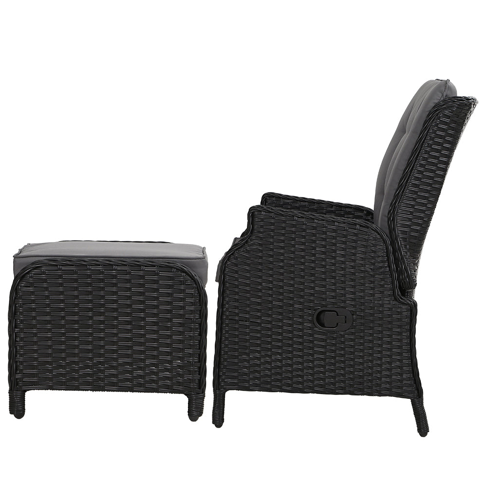 Gardeon Recliner Chair Sun lounge Setting Outdoor Furniture Patio Wicker Sofa