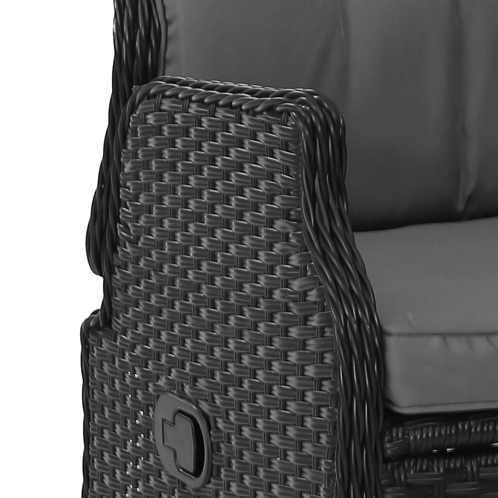 Gardeon Recliner Chair Sun lounge Setting Outdoor Furniture Patio Wicker Sofa
