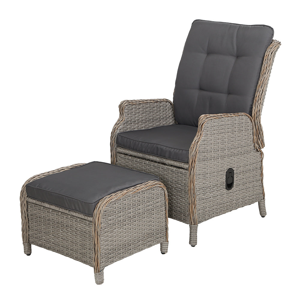 Gardeon Recliner Chair Sun lounge Outdoor Setting Patio Furniture Wicker Sofa