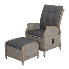 Gardeon Recliner Chair Sun lounge Outdoor Setting Patio Furniture Wicker Sofa