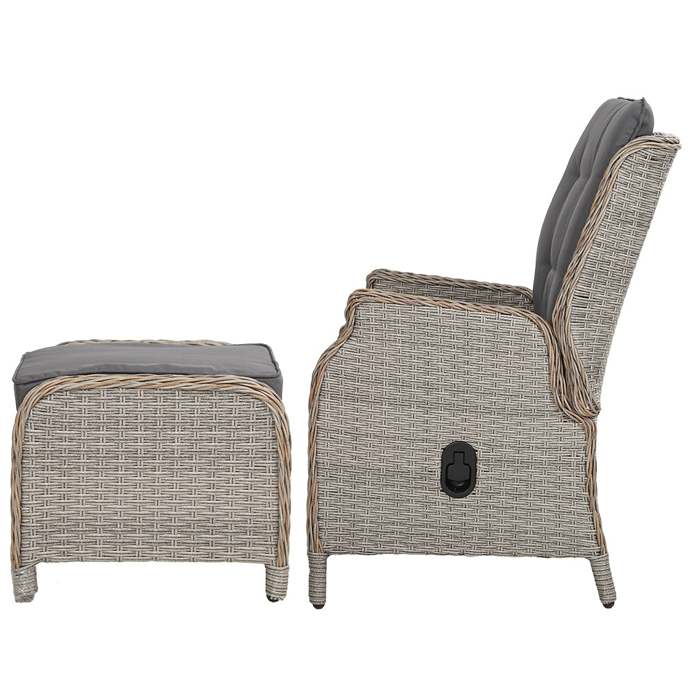 Gardeon Recliner Chair Sun lounge Outdoor Setting Patio Furniture Wicker Sofa