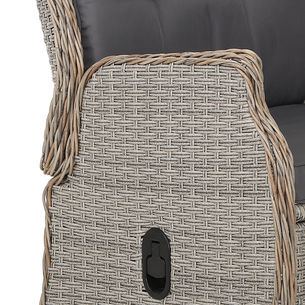 Gardeon Recliner Chair Sun lounge Outdoor Setting Patio Furniture Wicker Sofa