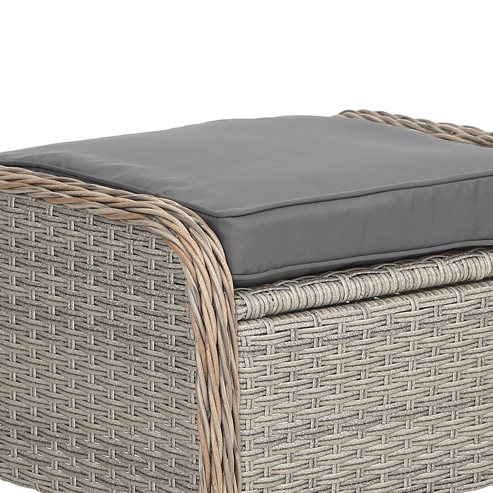 Gardeon Set of 2 Recliner Chairs Sun lounge Outdoor Patio Furniture Wicker Sofa Lounger