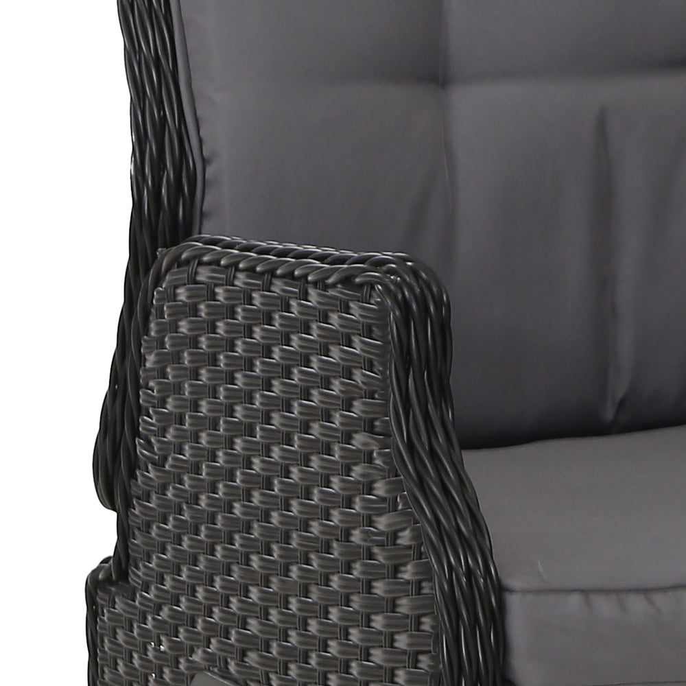 Gardeon Recliner Chairs Sun lounge Setting Outdoor Furniture Patio Garden Wicker