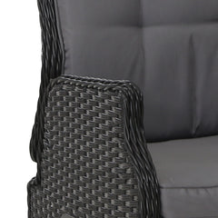 Gardeon Recliner Chairs Sun lounge Setting Outdoor Furniture Patio Garden Wicker