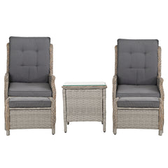 Gardeon Recliner Chairs Sun lounge Outdoor Setting Patio Furniture Garden Wicker