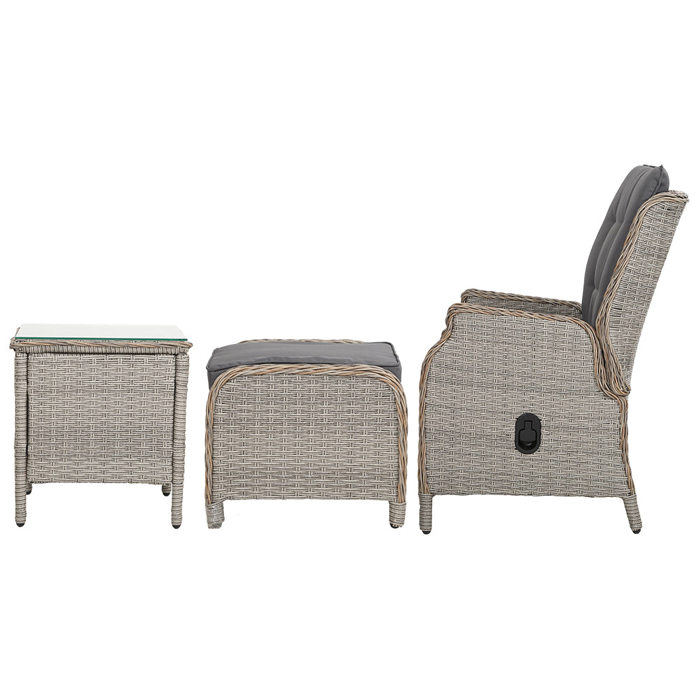 Gardeon Recliner Chairs Sun lounge Outdoor Setting Patio Furniture Garden Wicker