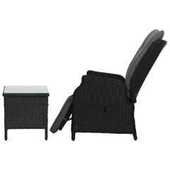 Gardeon Recliner Chairs Sun lounge Setting Outdoor Furniture Patio Wicker Sofa
