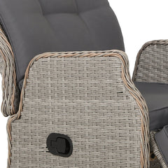 Gardeon Recliner Chairs Outdoor Sun lounge Setting Patio Furniture Wicker Sofa