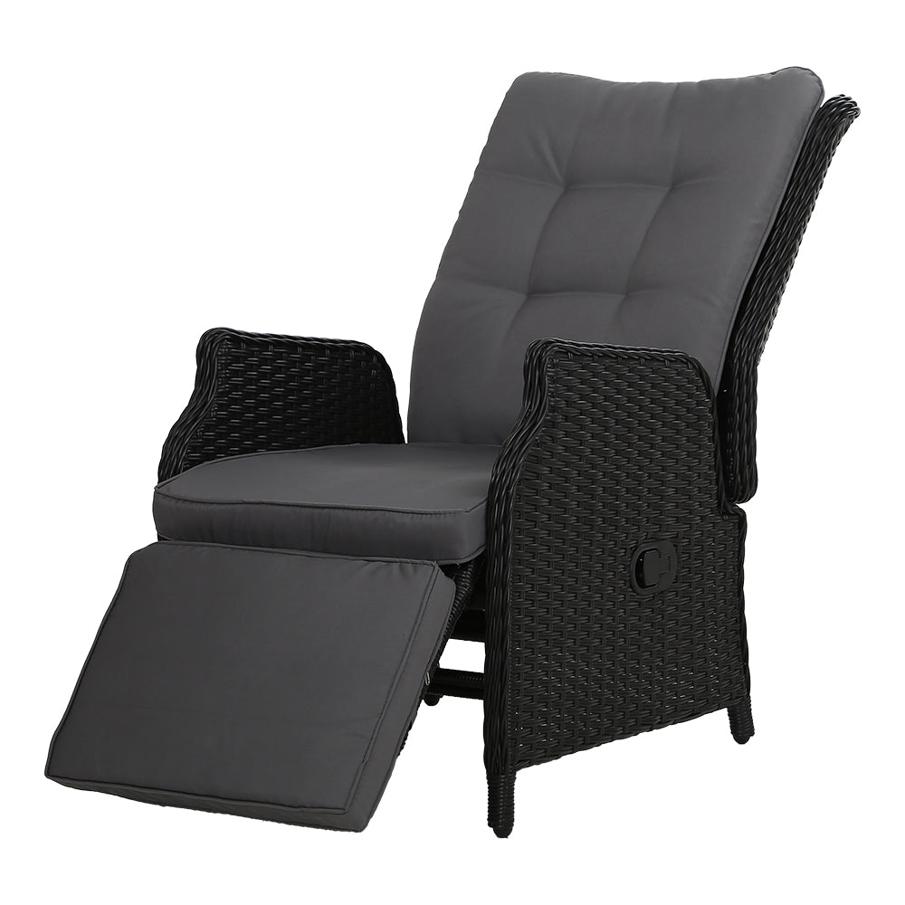 Gardeon Recliner Chair Sun lounge Setting Outdoor Furniture Patio Wicker Sofa