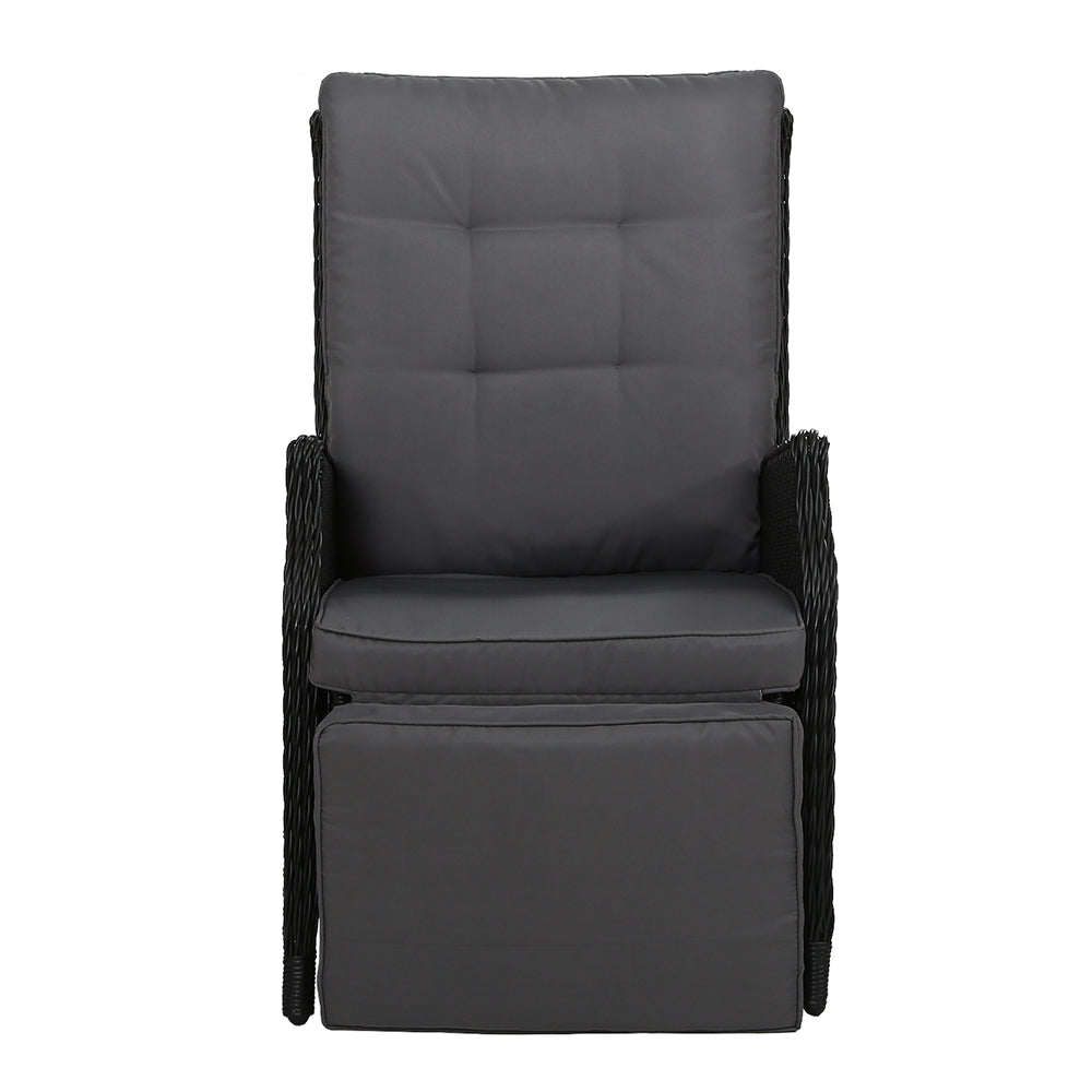 Gardeon Recliner Chair Sun lounge Setting Outdoor Furniture Patio Wicker Sofa