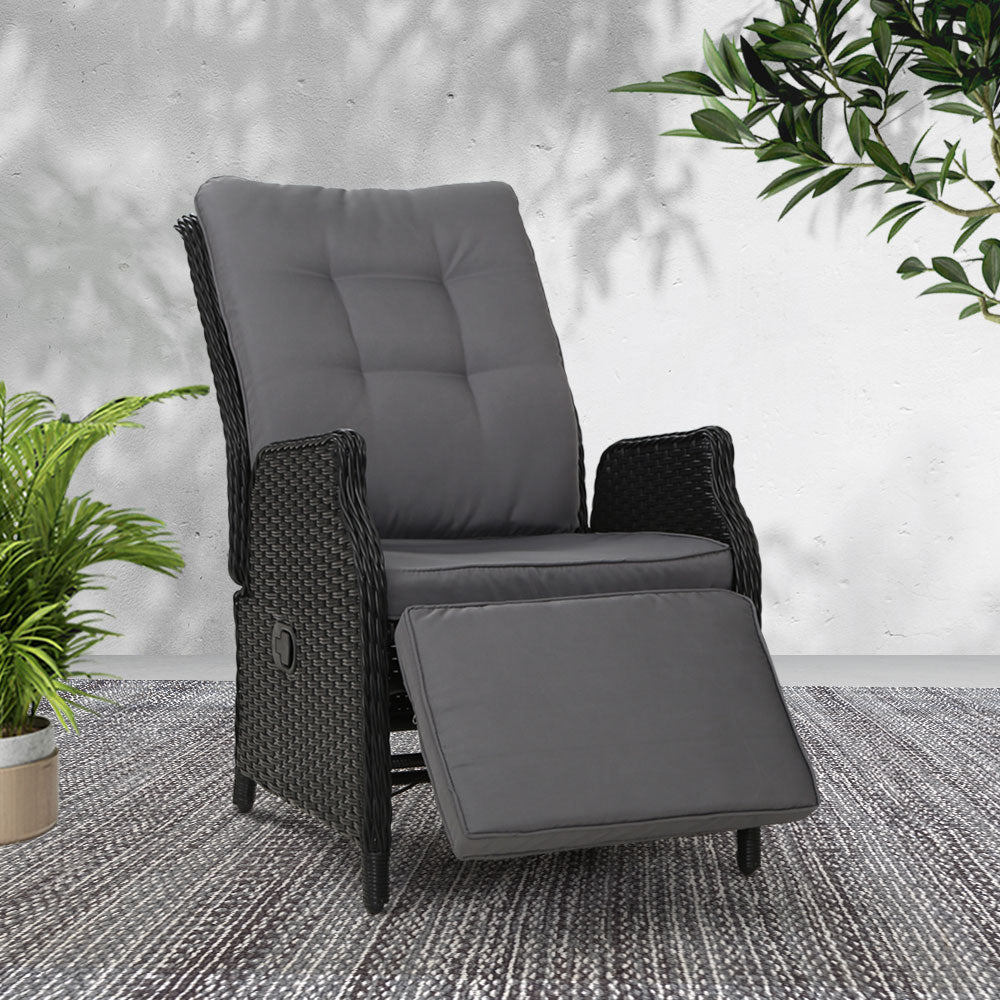 Gardeon Recliner Chair Sun lounge Setting Outdoor Furniture Patio Wicker Sofa